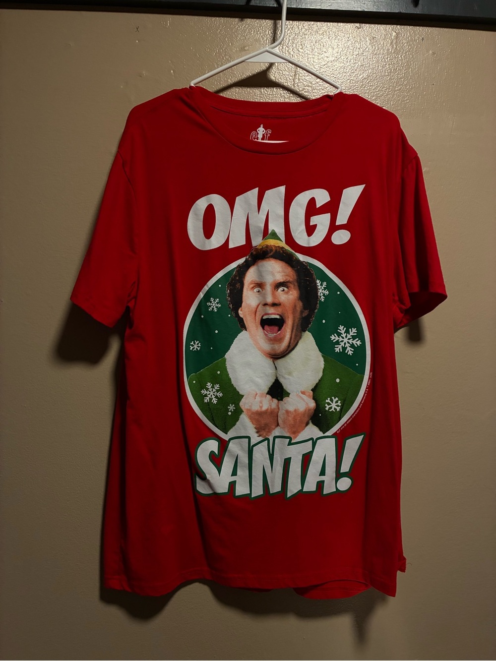 ELF Red Graphic 'OMG! SANTA!' Short Sleeve Tee